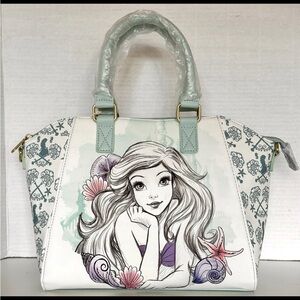 Loungefly Disney The Little Mermaid Blue Watercolor Satchel Bag (NWT)